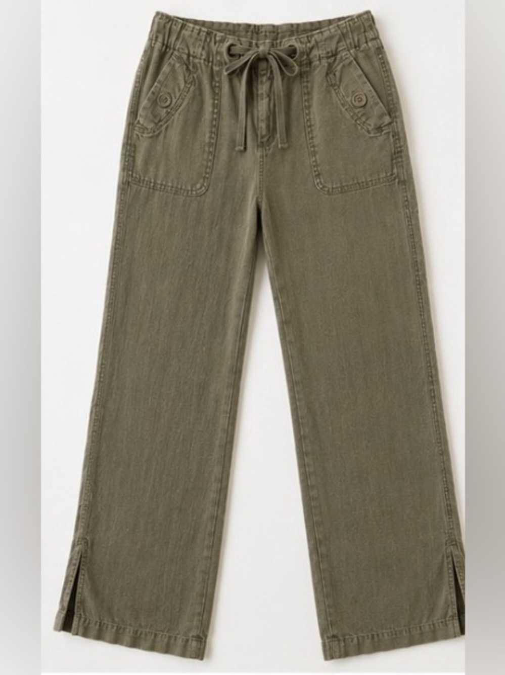 [Sanctuary] Olive Green Linen Blend Drawstring Utility Cargo Pants Size 26